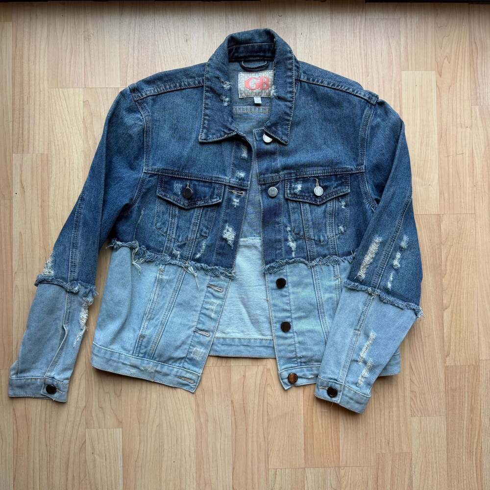 Gianni Bini Blue Denim Western Cowgirl Rodeo Jacket 100% Cotton